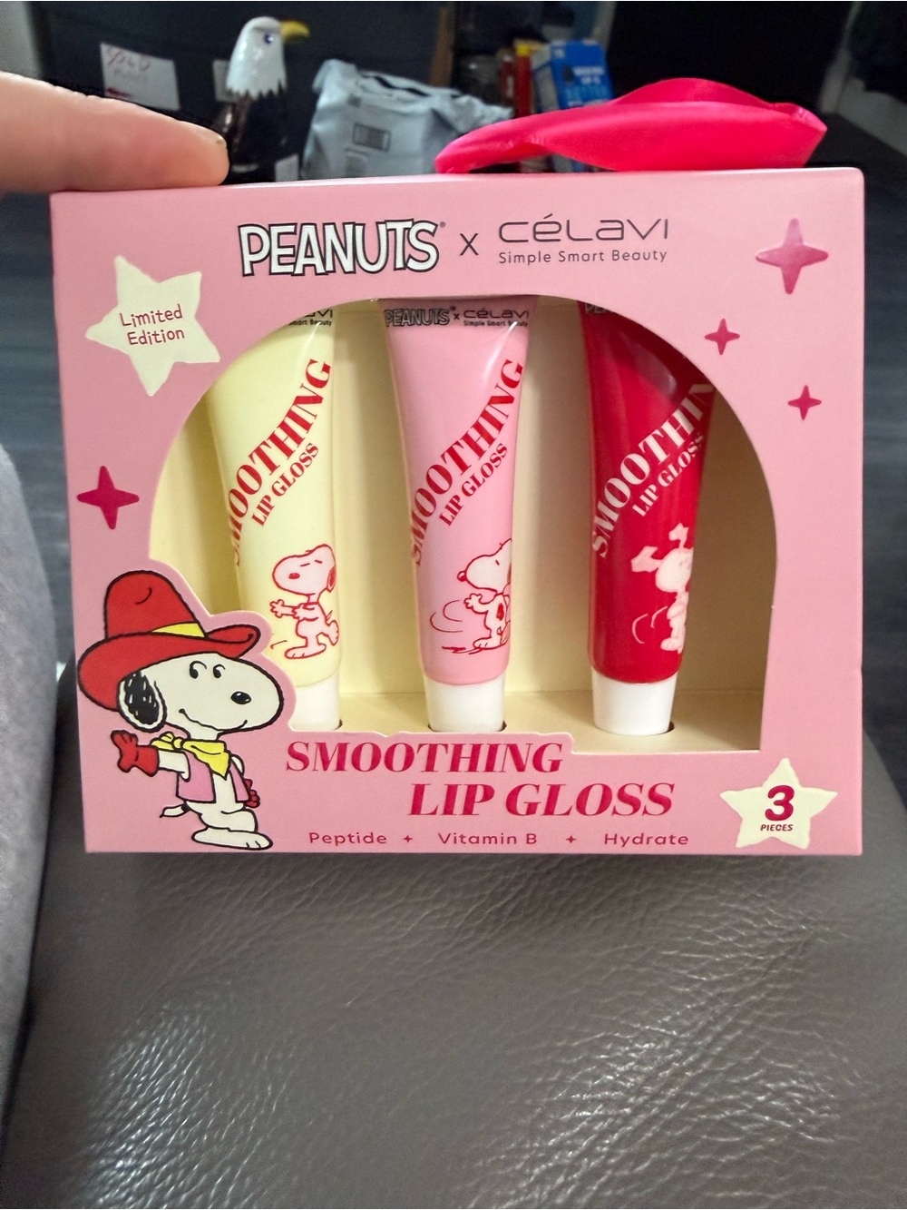 Peanuts Smoothing Lip Gloss Trio - Yellow, Pink, Red